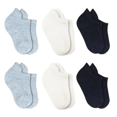 Image of bistyle Baby Grip Ankle Socks 6 Pairs Newborn Infant Toddlers Seamless Cotton Kids Boys Girls (UK, Age, 0 Months, 3 Grey)