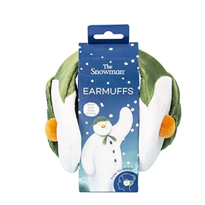 Image of Fizz Creations The Snowman Kids Ear Muffs. 3D design Earmuffs with Round Neck Fitting. Officially Licensed Merchandise.