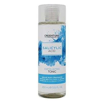 Image of Creightons Salicylic Acid Exfoliating Tonic 200ml Reduces Blemishes, Uneven Skin Tone &amp; Texture 1% Niacinamide Dermatologically Tested, Vegan Cruelty Free