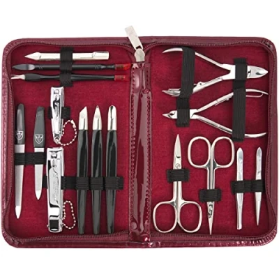 Image of 3 Swords Germany Exclusive 16 Piece MANICURE PEDICURE GROOMING NAIL CARE set/kit/case Brand quality since 1927