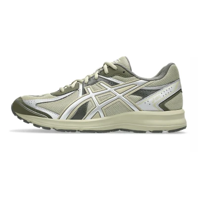 Image of Asics Sportstyle JOG 100 Unisex Trainers, Size: 8.5, Khaki Imitation leather/ textile