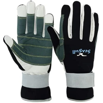 Image of Seagull Neoprene Sports Gloves, Sailing, Boating, Yachting with Strong Amara Palm Anti Slip Grip for Kayaking, Canoeing, All Water Sports,Mountain Biking, Cycling Medium
