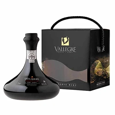 Image of Thornton &amp; France Ruby Port Decanter Vista Alegre Glass in Gift Box for Him or Her