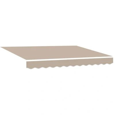 Image of vidaXL Manual Retractable Awning with LED Beige 300x250 cm