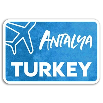 Image of 2 x 10cm Antalya Vinyl Stickers Turkey Travel Sticker Laptop Luggage #18010 (10cm Wide)
