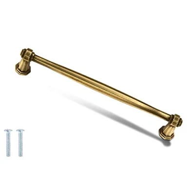 Image of Decoranddecor Antique Brass Copper Silver Matt Black Pewter Door Pull Handle Kitchen Cupboard Cabinet Drawer (160mm Hole Center, Brass)