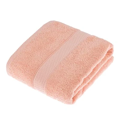 Image of HOMESCAPES Peach Turkish Cotton Bath Towel Super Soft Thick &amp; Absorbent 500 GSM Heavy Weight for everyday Luxury