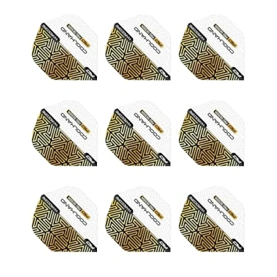 Image of RED DRAGON Hardcore Premium Luke Humphries Gold and White Standard Dart Flights 3 Sets Per Pack (9 in total)