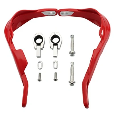 Image of GOOFIT 1&quot; Aluminium Alloy Handlebar Hand Brush Guards Protector Handguards Kit Replacement For Motocross Motorcycle Off road Pit Dirt Bike ATV Red