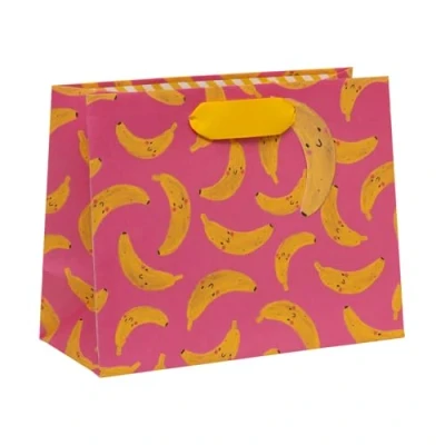 Image of Glick Medium Landscape Gift Bag, Go Bananas, 175 x 225 100 mm, Luxury Recyclable Bag for Birthdays &amp; Celebrations