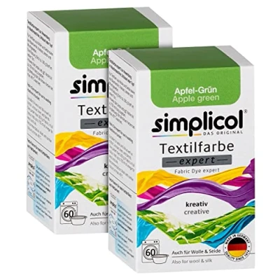 Image of simplicol Fabric Paint for Washing Machine, Apple Green Dye, Recolour, Transform Your Fabrics and Clothes, 300.0 grams