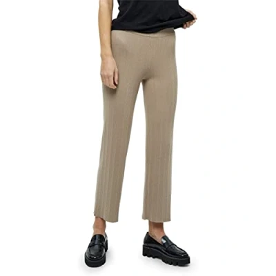 Image of Desires Women&#039;s Anne Mid Waist Wide Ankle Knit Pants Beige Autumn Trousers UK Size XL, 0021 Cobblestone