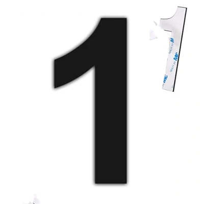 Image of nanlyiau 3in black self adhesive number mailbox numbers stainless steel house door made of solid SUS304 used for street hotel and number(pl 3in1)