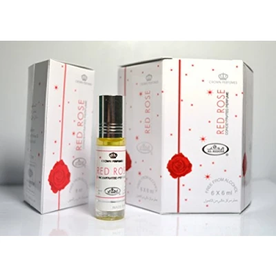 Image of Al Rehab Red Rose Box of 6 x 6ml Perfume Oil