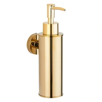 Image of BGL wall mounted 304 stainless steel soap dispenser for decor (Round, Gold)