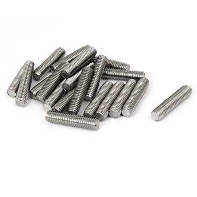 Image of Sourcingmap M8 x 35mm 1.25mm Pitch 304 Stainless Steel Fully Threaded Rod Silver Tone 20 Pcs