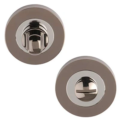 Image of Excel Architectural DH3578 Round Bathroom Turn &amp; Release, Black Nickel/Polished Chrome