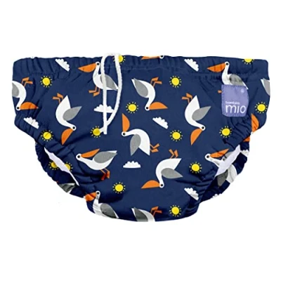 Image of Bambino Mio, Reusable Swim Nappy Pants for Babies and Toddlers, Boys Girls, Pelican Pier, XL (2+ Years) Packaging may vary