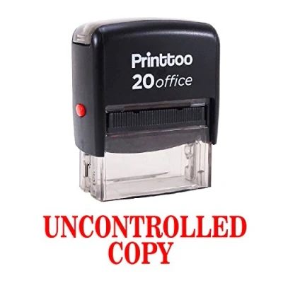Image of Printtoo Self Inking Rubber Stamp Office Stationary UNCONTROLLED Copy Custom Red