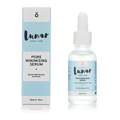 Image of pore Minimising Serum by Lunar Glow, skin care solution for face designed to enhance cell turnover, act as a minimiser, while also increasing hydration and firmness