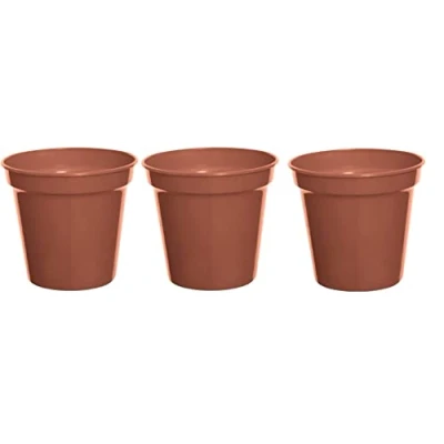 Image of Garden Pot And Saucer Durable Easy To Use Trays for Indoor/Outdoor Plants Surface Protection Household (15cm (Set of 3) Terracotta)