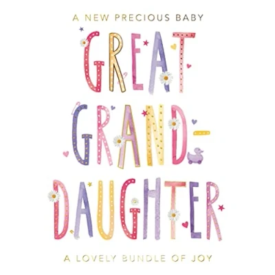 Image of New Baby Great Granddaughter Bundle of Joy Greeting Card Blooming Wishes Cards SOHI0087