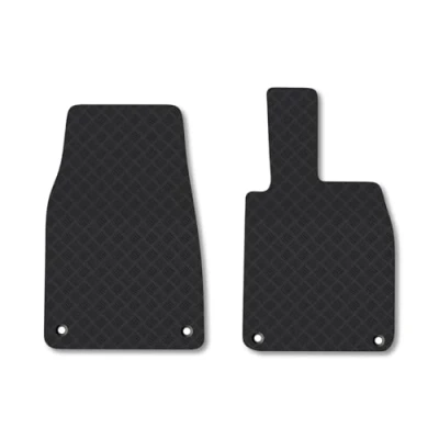 Image of Rubber Car Mats Compatible with Porsche Cayman (2013 ) Tailored Fit Floor Set Accessory Black Custom 4 Pieces Clips Anti Slip Backing, Heavy Duty &amp; Waterproof