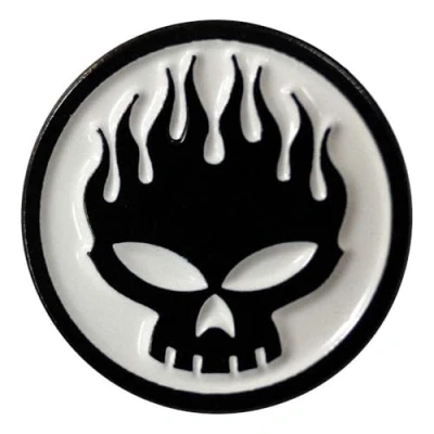 Image of Rock Off officially licensed products The Offspring Skull Band Logo Pin Badge One Size
