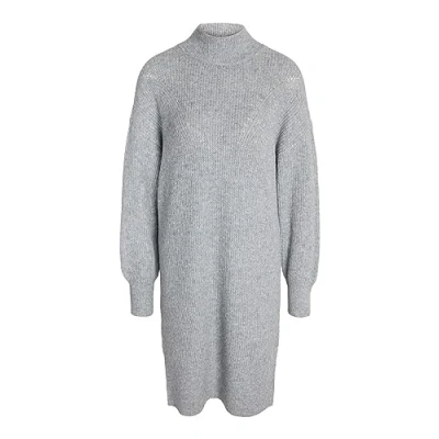 Image of NOISY MAY Women&#039;s NMNELLA L/S Highneck Knit Dress FWD NOOS, Medium Grey Melange/Detail:CC NO 1111, M