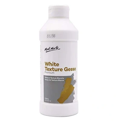 Image of MONT MARTE Premium White Texture Gesso 500ml (16.9oz), Suitable for Acrylic Paint, Oil Colour Pencils, Pastels, Graphite and Charcoal