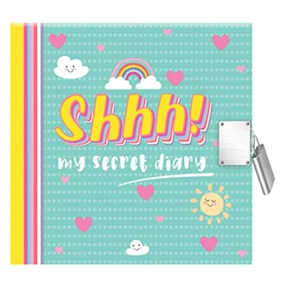 Image of Design GROUP Shhh! My Secret Diary Blue Rainbow Padlock &amp; Keys Journal