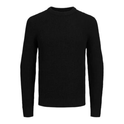 Image of JACK&amp;JONES PLUS Men&#039;s Jjliam Knit Crew Neck Pls Jumper, Black, 6XL