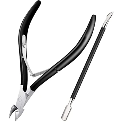 Image of Cuticle Cutter Trimmer with Pusher Velkomin Remover Nipper Professional Stainless Steel Clipper Durable Pedicure Manicure Tools for Fingernails and Toenails