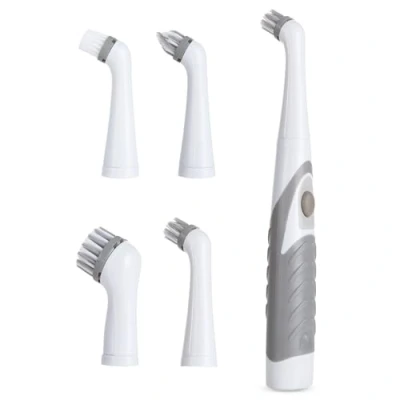 Image of Albert Austin Electric Scrubber Automatic Power with 4 Interchangeable Heads High Speed Spin Cleaning Brush Battery Powered Scrubbing for Home Bath Bathroom Kitchen