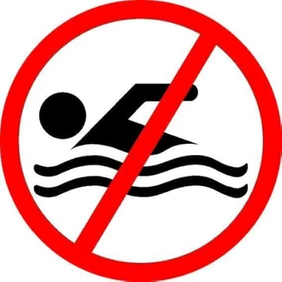 Image of No swimming Self adhesive sticker (200mm x 200mm)