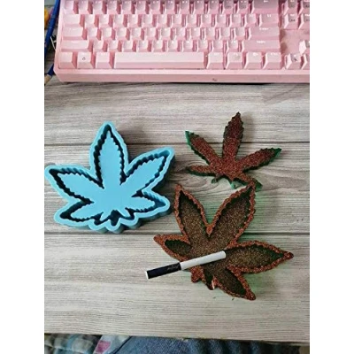 Image of ausuky Cannabis Leaf Shape Coaster Ashtray Mould DIY Silicone Baking Mold