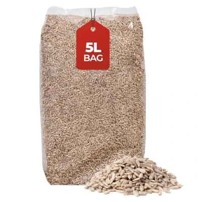 Image of Beewarm Premium Wild Bird Food 5L Bag Sunflower Hearts for Garden Birds High Energy, No Mess Feed (5L, Hearts)