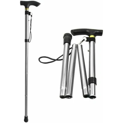Image of Aspect Folding Walking Stick for Women Cane/Elderly Men Lightweight Aluminum Collapsible Cane Adjustable with Ergonomic Handle and Wrist Strap