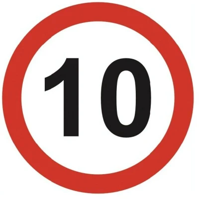 Image of Sitesafe Max Speed 10MPH Post fix Class 2 Reflective Aluminium Sign 600 x 600mm