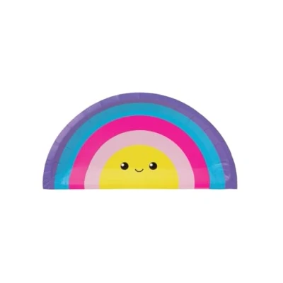 Image of Smiffys True and the Rainbow Kingdom Plates, Pack of 8, Official License Partyware Shaped Like a Rainbow, Perfect for Themed Parties, Birthday or Events