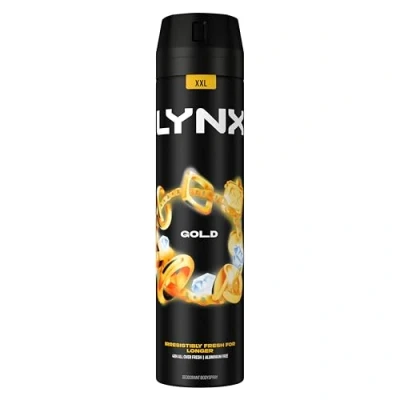 Image of Lynx XXL Gold 48 hours of odour busting zinc tech Aerosol Bodyspray deodorant 250 ml