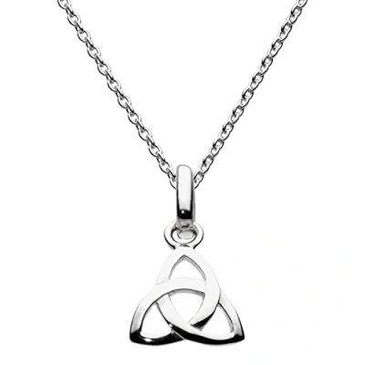 Image of Heritage Women&#039;s Sterling Silver Celtic Trinity Knot Necklace of Length 18 inch