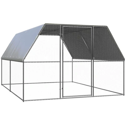 Image of vidaXL Outdoor Chicken Cage 3x4x2 m Galvanised Steel