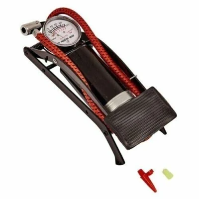 Image of Foot Pump Air Inflator Car Van Bicycle Motorbike Tyre Single Barrel 0 100 PSI