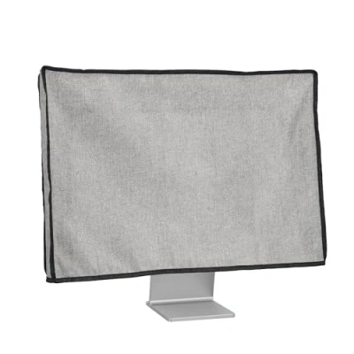 Image of kwmobile Dust Cover for 31 32&quot; Monitor Linen Display Protector Protect Your Computer Screen Light Grey