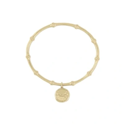 Image of RADLEY Womens Pale Gold Plated Bamboo Bangle Disc Charm Bracelet RYJ3382S
