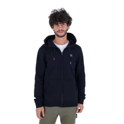 Image of Hurley Men&#039;s Box Zip Fleece Sweatshirt, Black, XXL