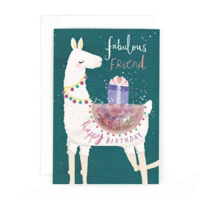 Image of Hotchpotch Glitter Ball Fabulous Friend Birthday Llama Card