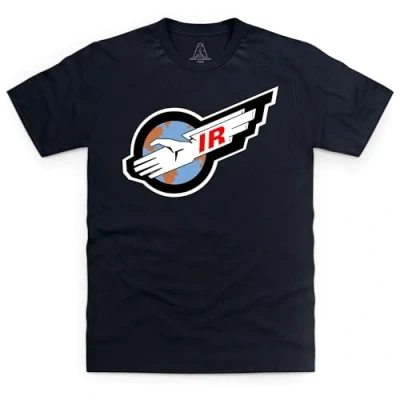 Image of Anderson Entertainment Official Thunderbirds International Rescue Black Cotton T Shirt