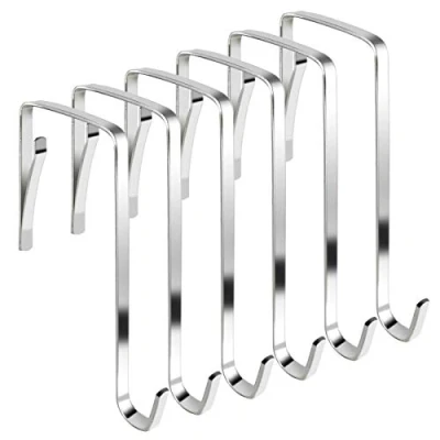 Image of THSIREE 10 PCS Over Door Hooks, Sturdy Hanger Z Metal Hook Coat Hooks for Hanging Towels, Clothes, Coats, Robes, Bags